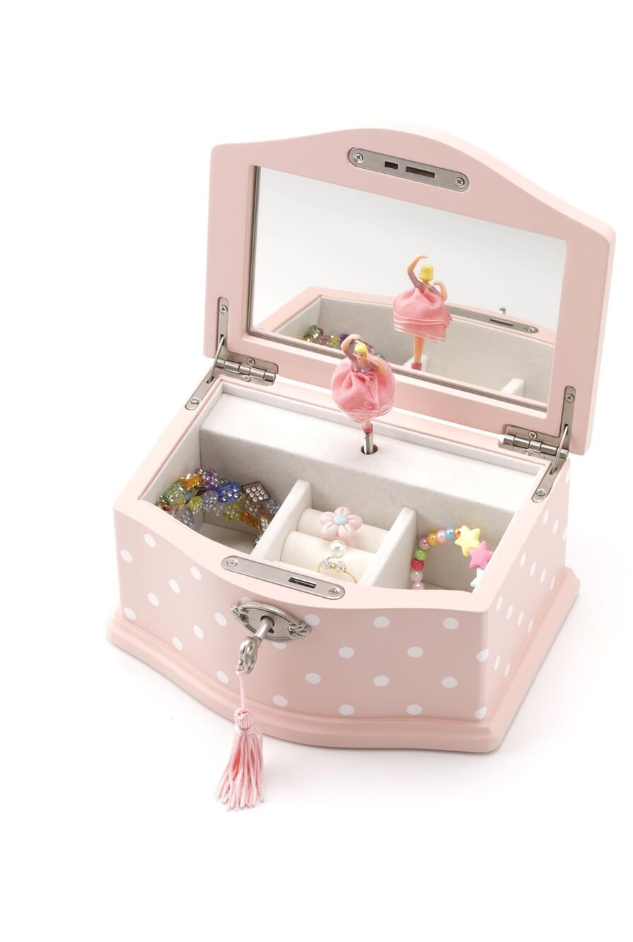 6250 Elle Jewelry Box - Ballerina Jewelry Organizer and Swan Lake Wind-Up